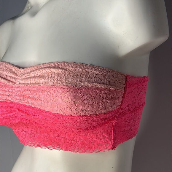 PINK Victoria’s Secret Lace Ombre‎ Strapless Bandeau Bra Ruched Tube Top Sz S - Picture 5 of 16